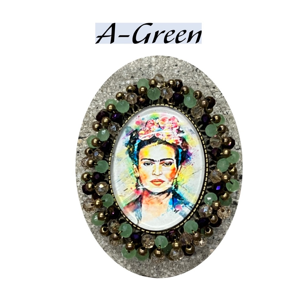 Frida Kahlo Ring In Multicolor Beads - Picture 5 of 8